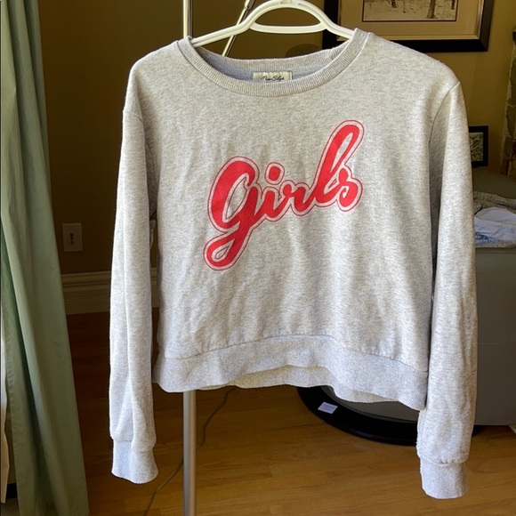 GIRLS cropped grey sweatshirt - Picture 2 of 3